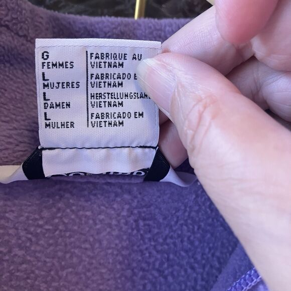 Columbia Sportswear Fleece Women's Sz L Purple Full Zip Logo Gorpcore Mock Neck - Picture 7 of 13